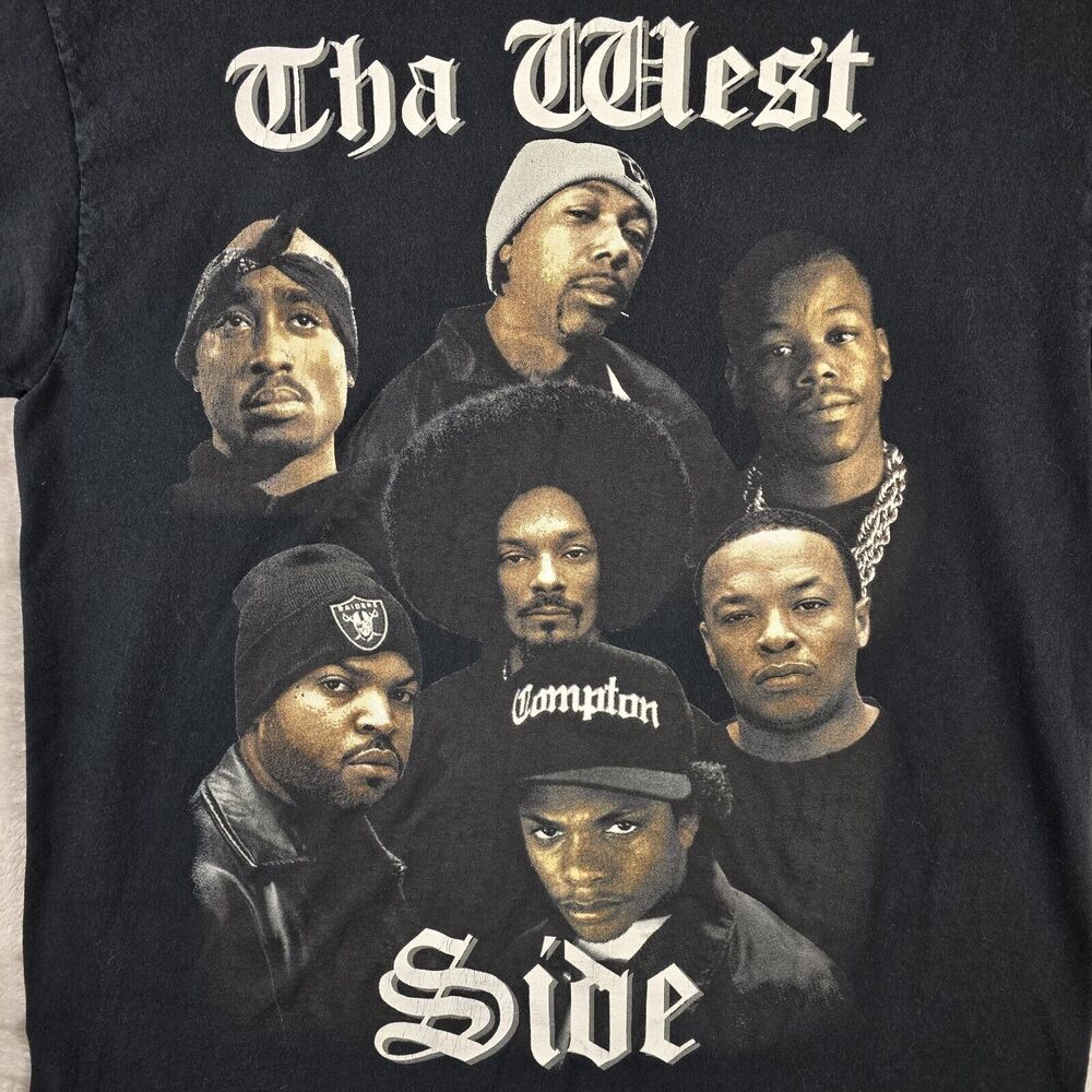 Tha West Side Shirt Medium Tupac Snoop Dogg Eazy E Ice Cube Dre Vtg Style Rap T - Picture 3 of 6